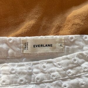 Everlane Ivory Floral-Patterned Skirt